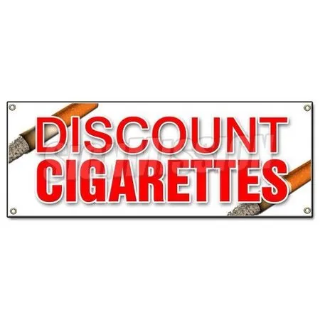 DISCOUNT CIGARETTES BANNER SIGN cheap save tobacco smoking cigars smoke brand