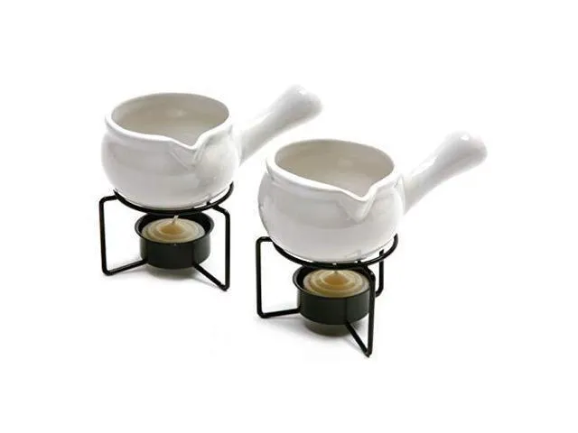 Norpro Ceramic Butter Warmers, Set of 2, 1/3 cup/3 oz, White