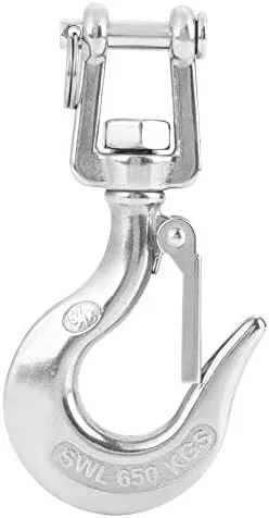 Hilitand Safety Hook 304 Stainless Steel Swivel Lifting Hook Steel Eye Hook with Rigging Accessory (650kg)