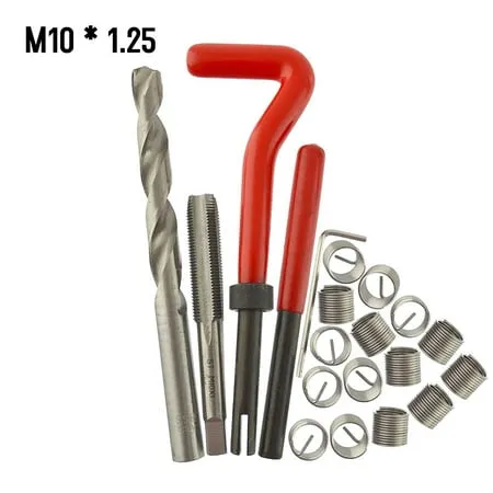 15Pcs Metric Thread Repair Insert Kit M5 M6 M8 M10 M12 M14 Helicoil Car Pro Coil Tool M14 * 1.25 Silver