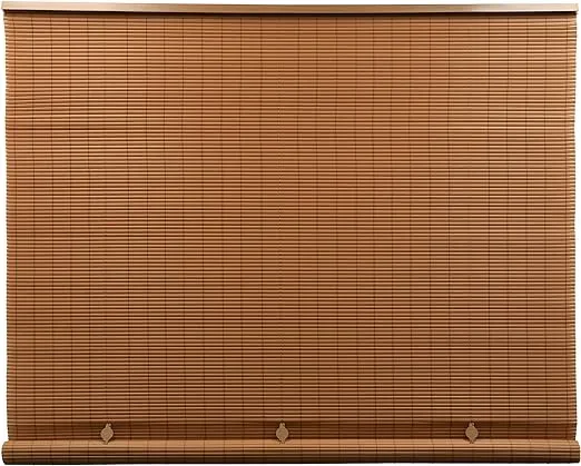 Radiance Cordless Outdoor Shades for Porch, Patio & Windows - Waterproof PVC Blinds for Indoor & Outdoor - Roll-Up Patio Privacy Screen for Diffuse Sunlight - Woodgrain - 36" W x 72" L - (3321236)