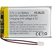 HXJNLDC DC 3.7V 1300mAh 503759 Rechargeable Lithium Polymer Replacement Battery for DIY 3.7-5V Electronic Product, Mobile Energy Storage Power Supply