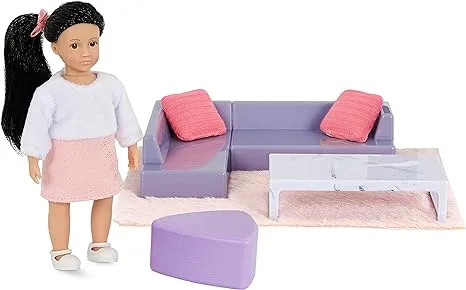 Lori Dolls – Yuni’s Cozy Sofa Set – Mini Doll &amp; Toy Living Roo