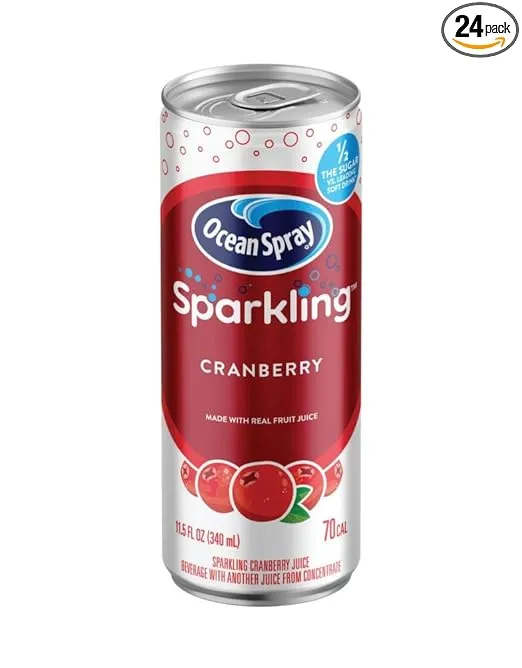 Ocean Spray Sparkling Cranberry Juice Cocktail, 11.5 oz cans (Pack of 24)