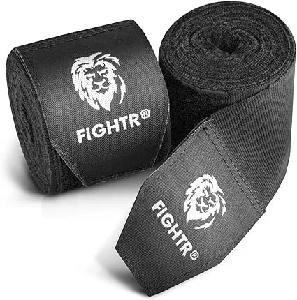 FIGHTR® Premium Handwraps 160 inches semi Elastic Hand Wraps with Thumb Loop for Boxing, MMA, Muay Thai and Other Martial Arts 4m for Men & Women