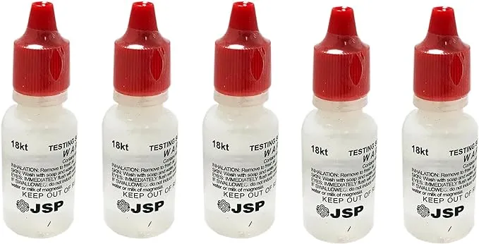 Jeweler&#039;S  18K Gold Testing Acid Solutions - 12G - 5 Bottles