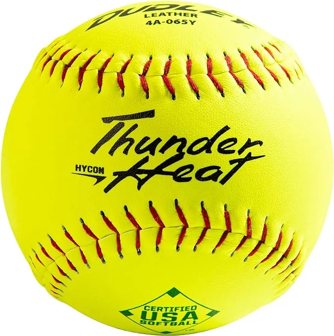 Dudley 12" USASB Thunder Hycon Leather Slowpitch Softball - 12 Pack