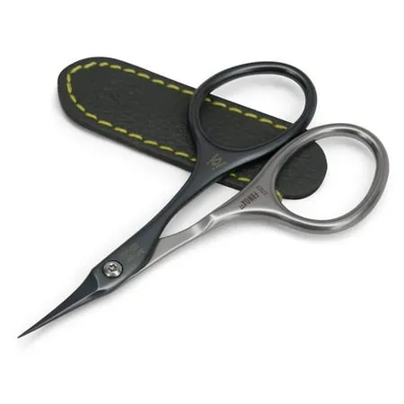 GERMANIKURE Tower Point Cuticle Scissors - Self-Sharpening FINOX22 Titanium Coated Stainless Steel Professional Manicure Tools in Leather Case -