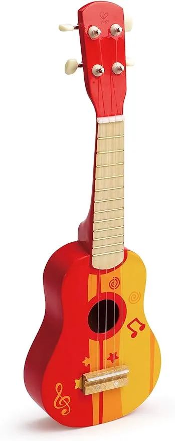 Hape Kid's Wooden Toy Ukulele, Red