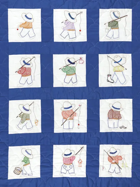 Jack Dempsey Stamped White Nursery Quilt Blocks