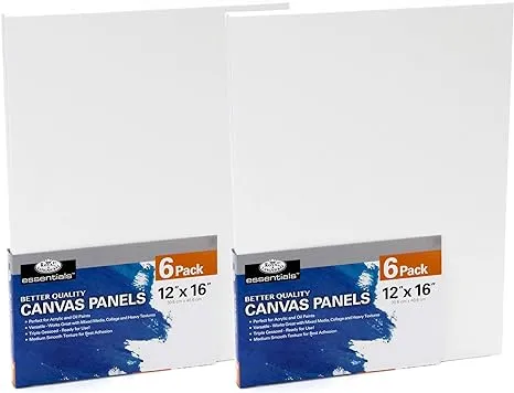 Royal & Langnickel Essentials 16x20" Triple Gessoed Canvas Panel Value Pack, for ...