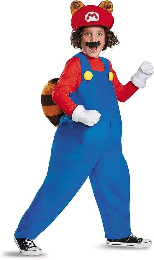 Mario Raccoon Deluxe Super Mario Bros. Nintendo Costume, Medium/7-8