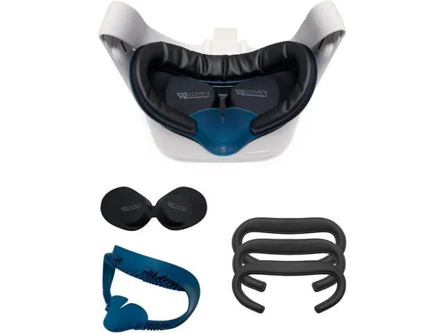 VR Cover Fitness Facial Interface and Foam Comfort Set for Oculus / Meta Quest 2 (Dark Blue & Black + Comfort Foam)