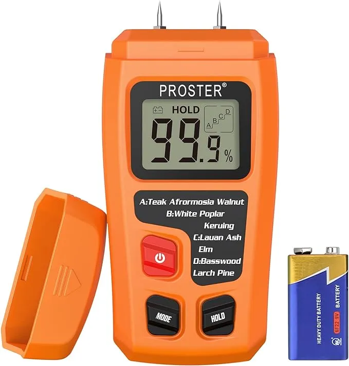 Proster Digital Wood Moisture Meter Handheld LCD Moisture Tester Damp Moisture T