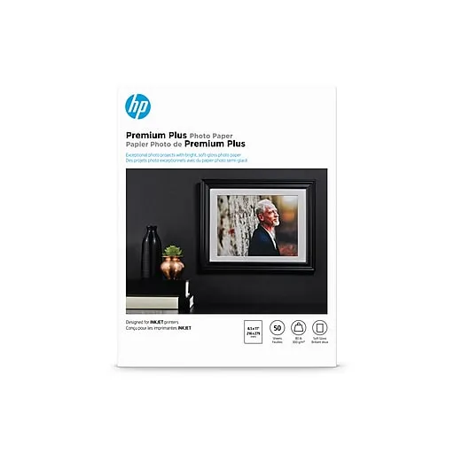 HP Premium Satin Plus Photo Paper, 8.5" x 11", 50 Sheet/Pack (CR667A)