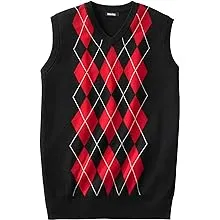 Kingsize Men s Big & Tall V-Neck Argyle Sweater Vest