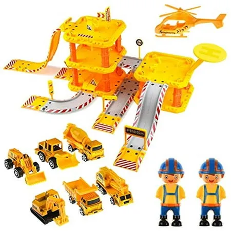 Toysical Construction Toys for Boys - Matchbox Cars Garage