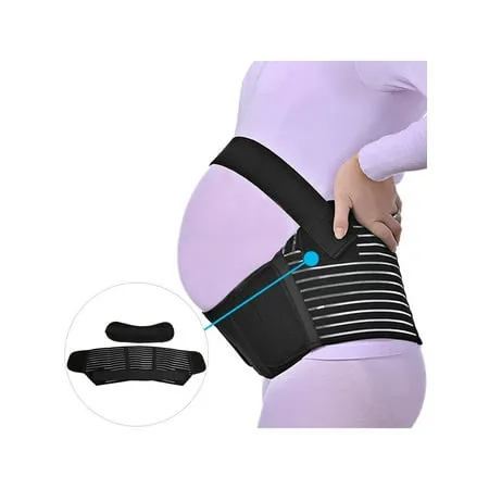 Black M Size Pregnancy Maternity Belly Support Belt Abdominal Back Brace Band