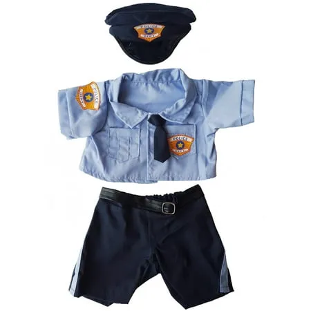 Police Uniform Outfit Teddy Bear Clothes Fits Most 14" - 18" Build-a-bear and Make Your Own Stuffed Animals