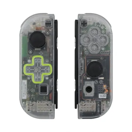 eXtremeRate Dpad Version Replacement Full Set Shell Case with Buttons for Joycon of NS Switch - Transparent Clear