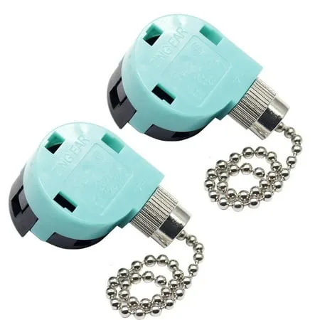 ZE-268S6 Zing Ear Ceiling Fan Pull Chain Control Replacement Switch 3 Speed 4 Wire 3A 250VAC 6A 125VAC (Silver 2pcs)