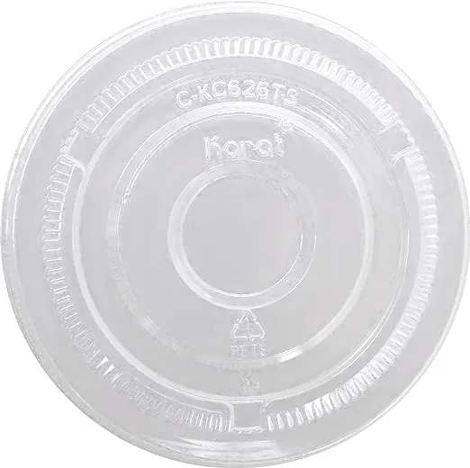 Karat 98mm PET Flat Lids, No Hole - 1,000 pcs