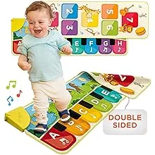 Move2Play, Double Sided Piano Mat, 50+ Sounds & Songs | Birthday Gift for 1 2 3 4+ Year Old Girls and Boys | Toy for Baby & Toddlers