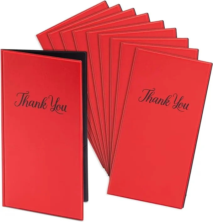 Juvale Restaurant Guest Check Presenters with Thank You Imprint (10.5 x 5.5 in, 10-Pack)