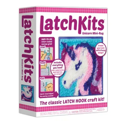 Kahootz LatchKits – Unicorn – Latch Hook Kit – Easy-to-Learn Craft Project – No Sewing Or Cutting – For Ages 6+