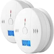 2pcs Carbon Monoxide Detector with LCD Digital Display