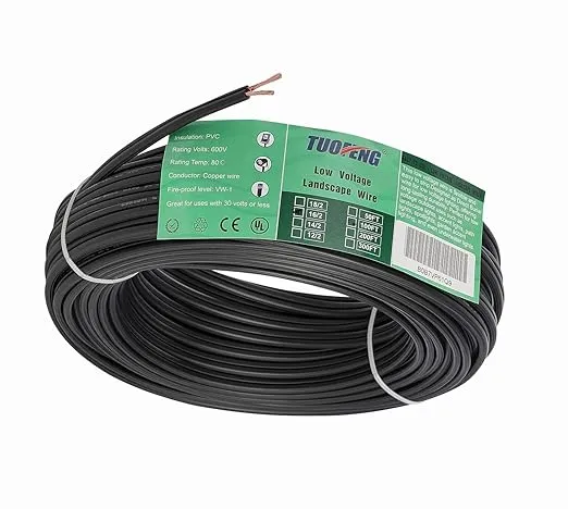 TUOFENG 16/2 Low Voltage Landscape Wire Outdoor Lighting Cable UL Listed 16 AWG 2-Conductor 50 Feet