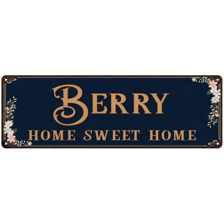 BERRY Home Sweet Home Victorian Look Gift 6x18 Metal Sign 206180046195