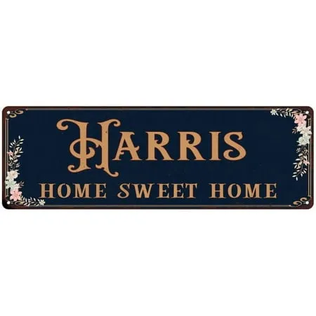 HARRIS Home Sweet Home Victorian Look Gift 6x18 Metal Sign 206180046369