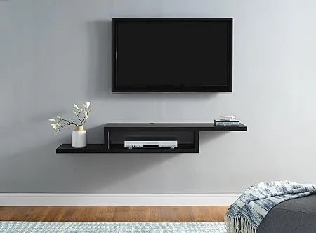 Martin Furniture 60" Asymmetrical Wall Mounted A/V Console, 60inch, BlackMartin Furniture 60" Asymmetrical Wall Mounted…