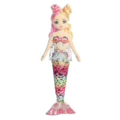 Aurora Large Flutter Fashion Sparklesâ¢ Dulcinea Sea Sparklesâ¢ Enchanting Stuffed Doll Pink 18"