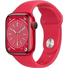 Apple Watch Series 8 [GPS 45mm] Smart Watch w/ (Product) RED Aluminum Case with (Product) RED Sport Band - M/L. Fitness Tracker, Blood Oxygen & ECG Apps, Always-On Retina Display, Water Resistant