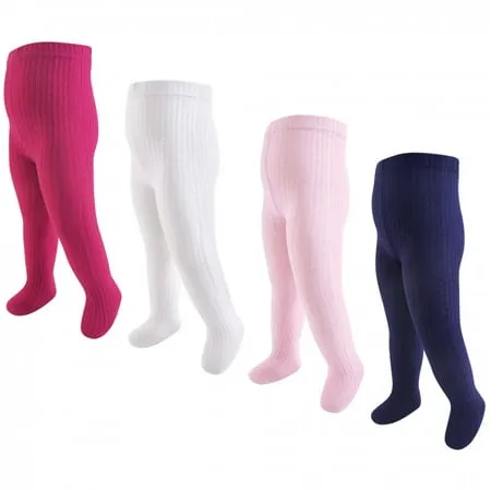 Hudson Baby Girls 4-Pack Cable Knit Cotton Tights