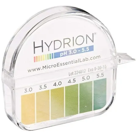 Micro Essential Lab 3110M18EA 325 Hydrion Short Range pH Test Paper Dispenser 3.0-5.5 pH