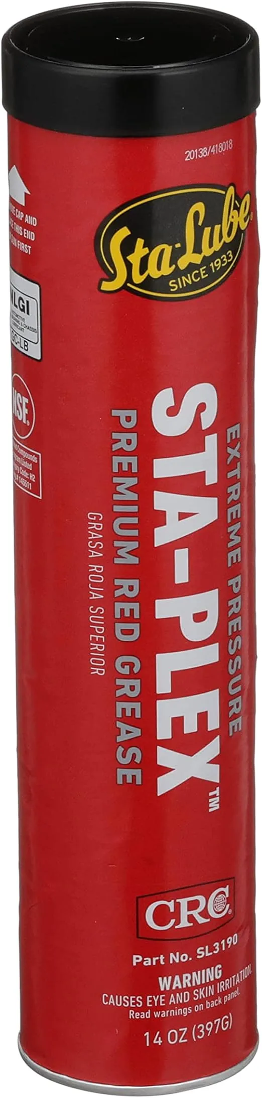 Sta-Lube Sta-Plex Extreme Pressure Premium Red Grease SL3190 – 14 Oz., Multi-Purpose Lithium Complex Grease