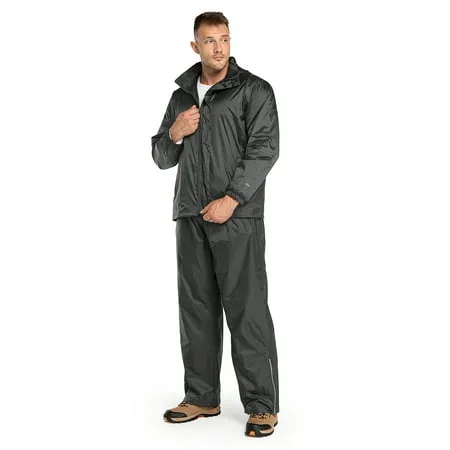 33,000ft Men's Rain Suit Packable Waterproof Lightweight Rain Gear for Golf Hiking Cycling 2 Pieces (Jackets and Pants)