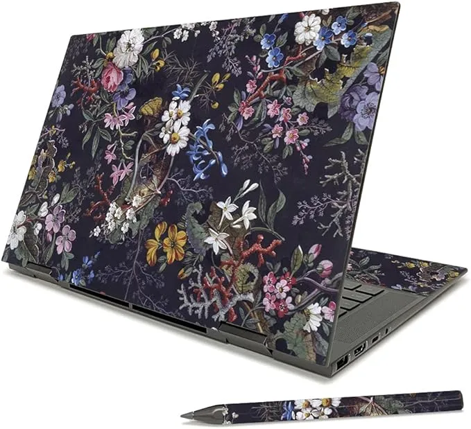 MIGHTY SKINS Skin Compatible with HP Envy x360 15" (2021) - Midnight Blossom | Protective, Durable, and Unique Vinyl Decal wrap Cover | Easy to Apply, Remove, and Change Styles | Made in The USA