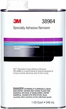 3M Specialty Adhesive Remover 38984, Transparent, Solvent Based, Easy Residue Removal, 1 quart