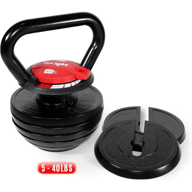 Yes4All Powder Coated Cast Iron Kettlebell Strength Training Kettlebells Weight Set for Full Body Workout, Home Gym