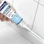 Grout Repair Kit, 2 Pack White Grout Filler Tubes, Grout Sealer for Bathroom Shower Kitchen Floor Tile, Fast Drying Tile Grout Paint, Restore and Renew Tile Joints Line, Gaps, Replace Grout Pen(White)