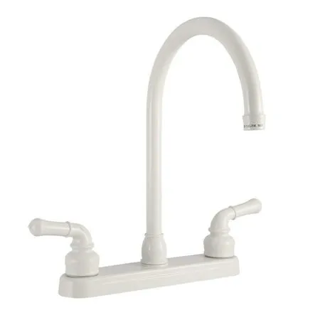 Dura Faucet J-Spout RV Kitchen Faucet - White