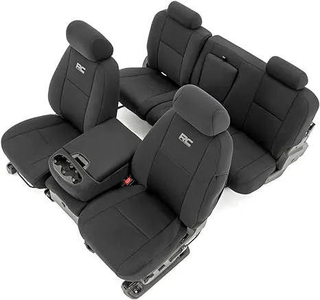 Rough Country GM Neoprene Front and Rear Seat Covers; Black (07-13 1500; 11-13 2500)