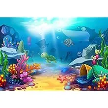 10x8ft Under The Sea Backdrop for Photoshoot Underwater World Theme Party Und...