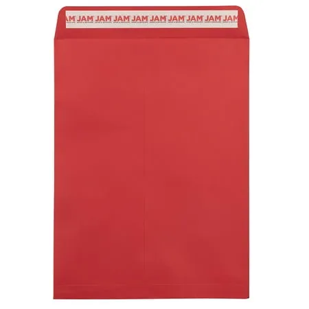 JAM Red 9 x 12 Open End Catalog Peel and Seal Envelopes 25 Per Pack