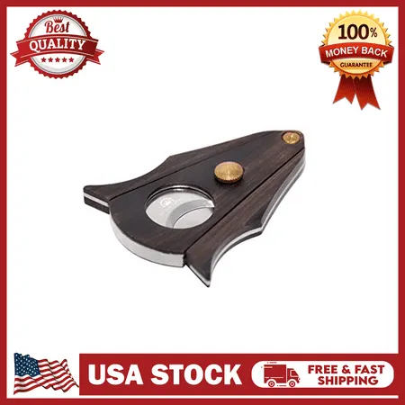 Cigar Cutter Guillotine Stainless Steel Double Blade, 23mm Max. Cigar Diameter Guillotine Cigar Cutter (Gun Color)