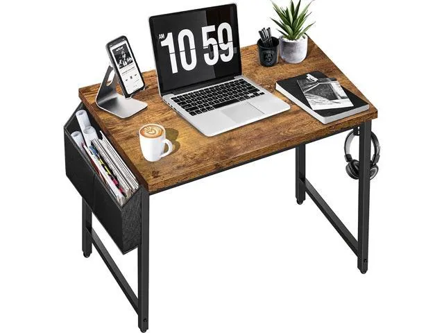 Small Desk for Small Spaces - Student Kids Study Writing Computer Table for Home Office Bedroom School Work PC Workstation,Rustic 30 31 Inch